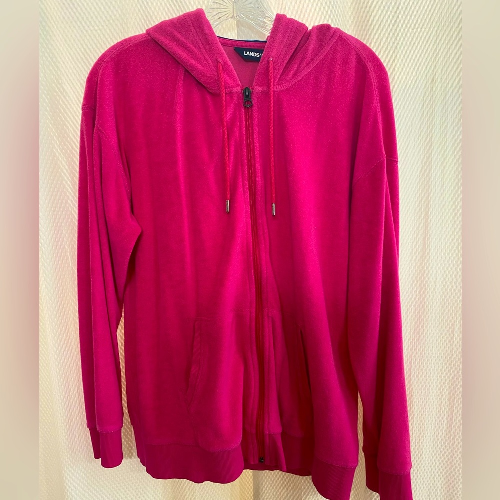 Lands’End terry cloth zip up hoodie